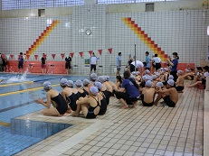 水泳記録会の写真
